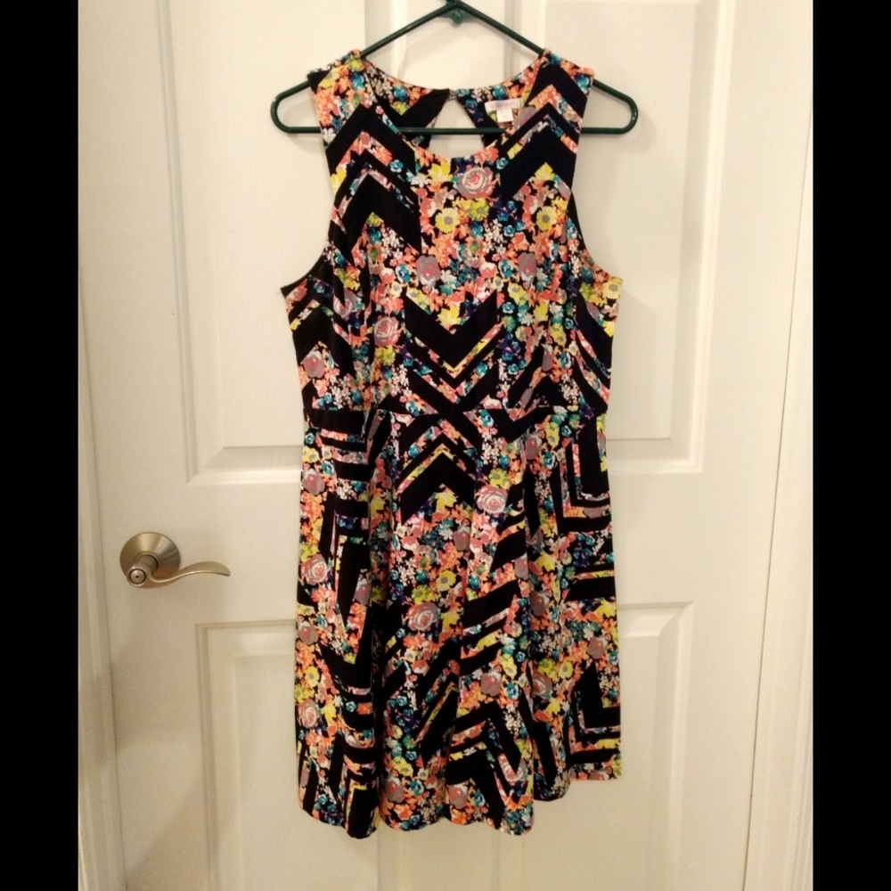Floral Chevron Dress